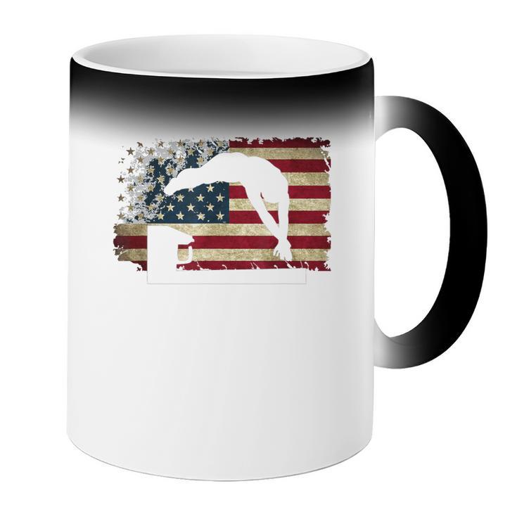 Swimming Swim Team Distressed American Flag USA Swimmer Coffee Color Changing Mug Swimming Swim Team Distressed American Flag USA Swimmer Coffee Color Changing Mug