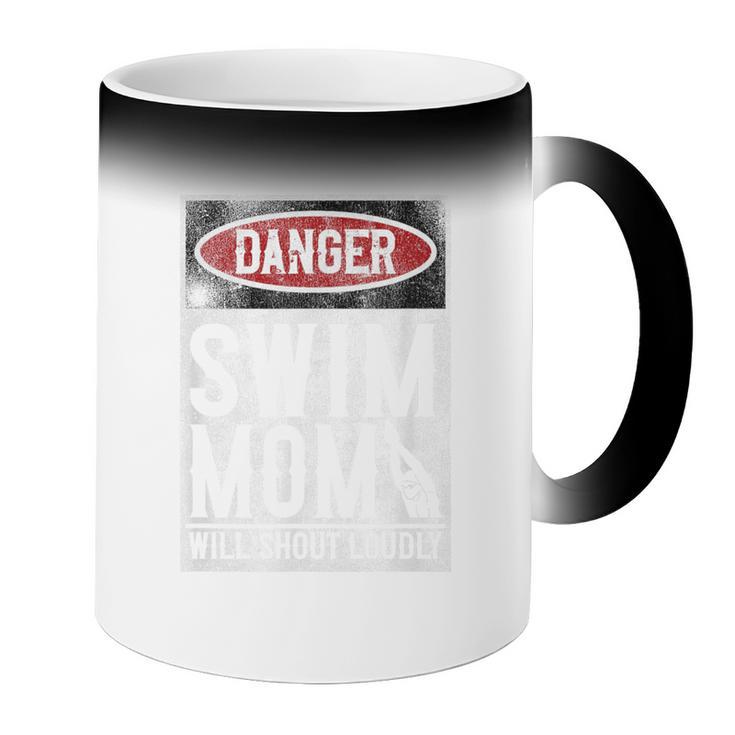 Swimming Swimmer DANGER Swim Mom Coffee Color Changing Mug