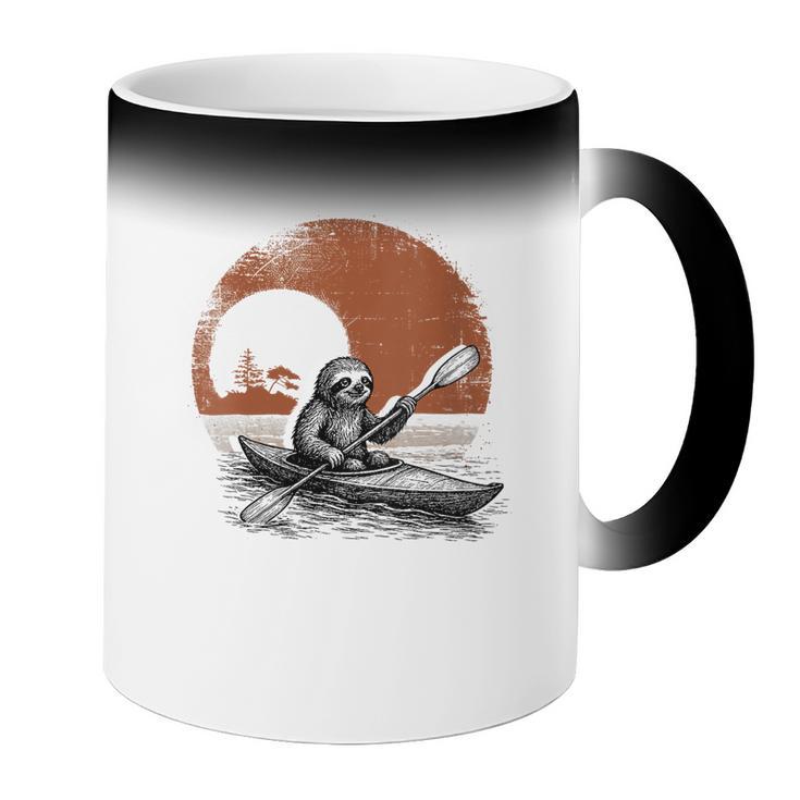 Women's Kayaking Sloth Kayak Kayaker Canoe Paddling Coffee Color Changing Mug