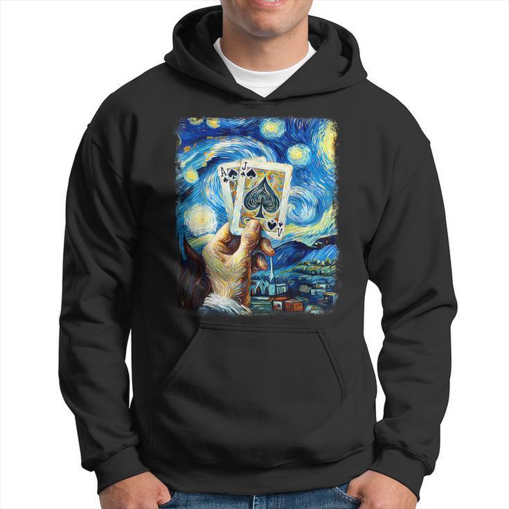 Cartes De Jeu Jack Peinture Nuit Étoilée Sweat à capuche