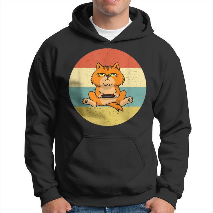 Chat Geek Hommeintage Rétro Idée Cadeau Gamer Personnalisé Sweat à capuche
