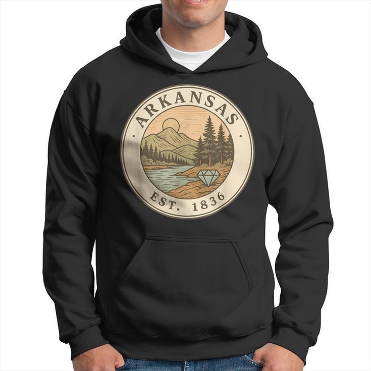 Emblema Retro De Paisaje De Orgullo De Arkansas Sudadera