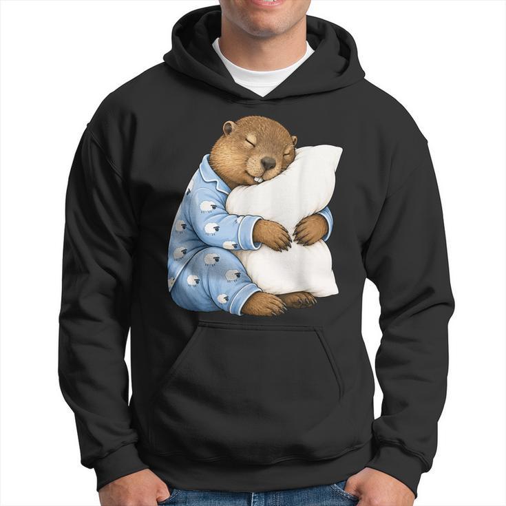 Marmota Durmiendo En Lindos Pijamas Dormir Sudadera