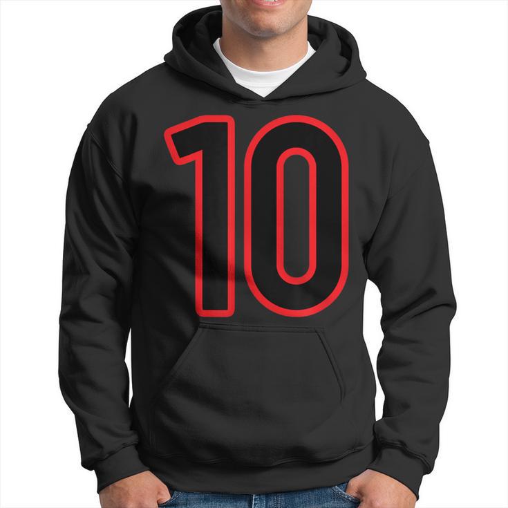 Número 10 Deporte Rojo Negro Número Universitario Sudadera