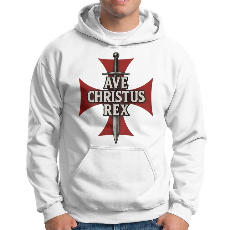 Ave Christus Rex Croix Templière Sweat à capuche