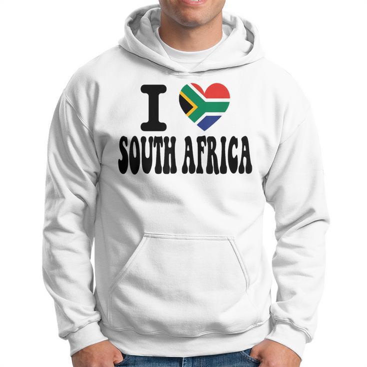 Drapeau Rétro En Forme De Cœur Avec Inscription I Loveouth Africa Sweat à capuche