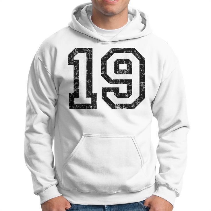 Numéro De Dossard 19Intage NoirBlanc No 19 Sweat à capuche