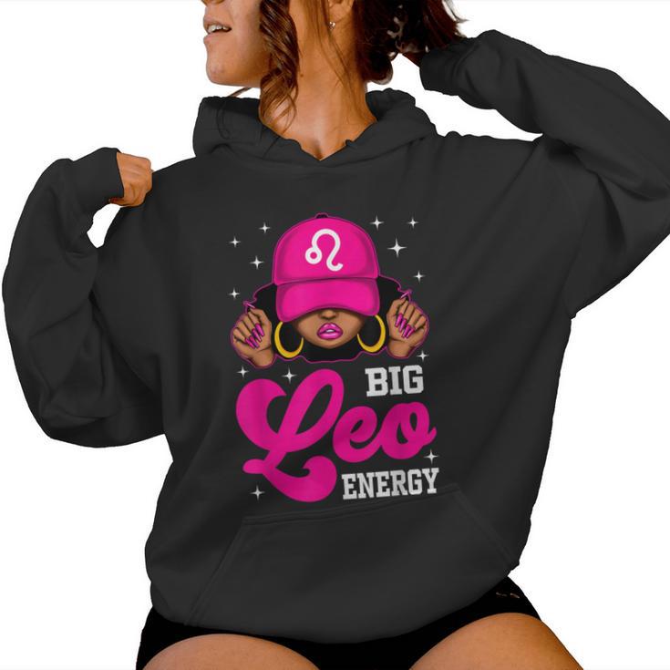 Big Leo Energy Sassy Black Woman Cap Zodiac Birthday Women Hoodie