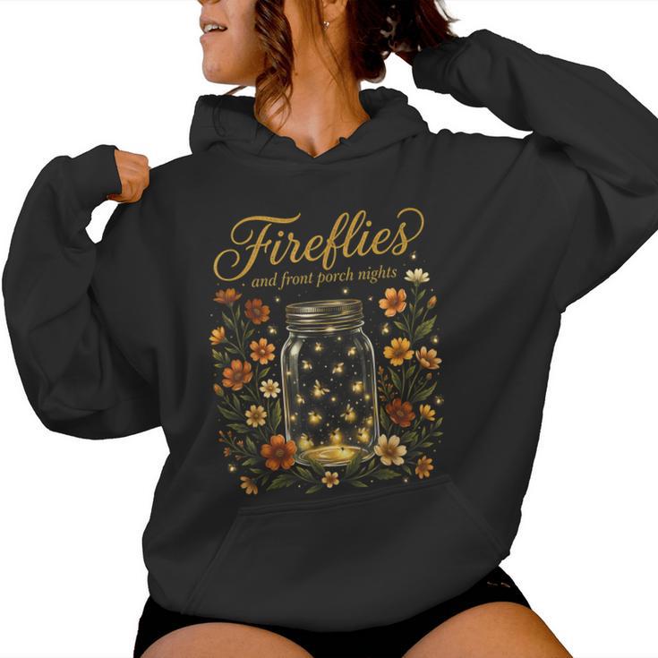 Fireflies And Front Porch Nights Vintage Boho Floral Women Hoodie