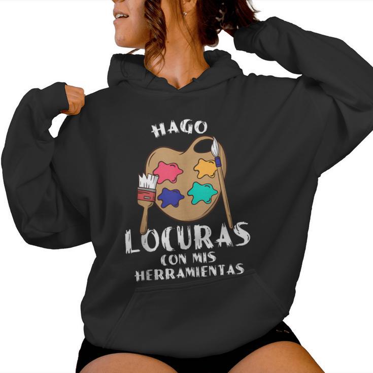 Hago Locuras Con Mis Dibujo Pintor Hombre Regalo In Mangas Sudadera con capucha para mujer