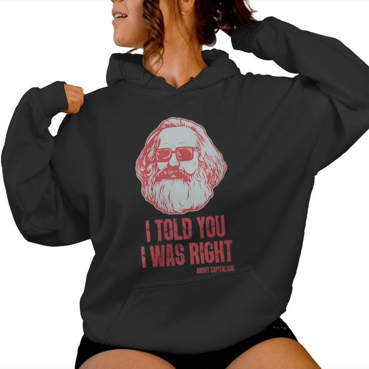 Karl Marx Marxismo Comunismoocialismo Filosofía Cuello Sudadera con capucha para mujer