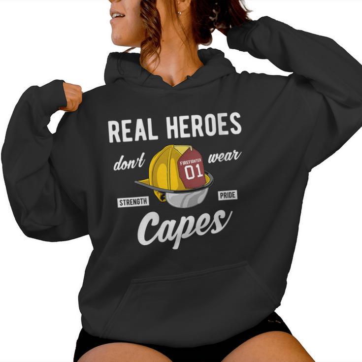 Loserdaderos Héroes No Usan Capas De Bombero Cuello Sudadera con capucha para mujer