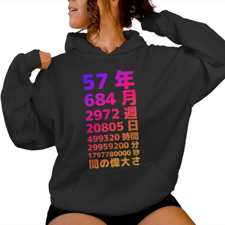 面白い57歳の誕生日の古いメーター 面白い57歳のギフト 女性 男性 面白い電卓 57歳の誕生日のギフト レディースパーカー