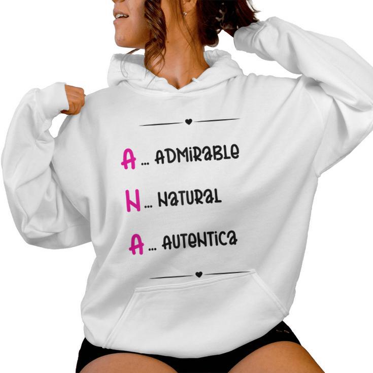 Ana Regalo Personalizado Nombre Ana Chica Sudadera con capucha para mujer