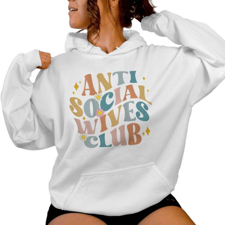 Divertido Antiocial Esposas Club Groovy Divertido Mamá Sudadera con capucha para mujer
