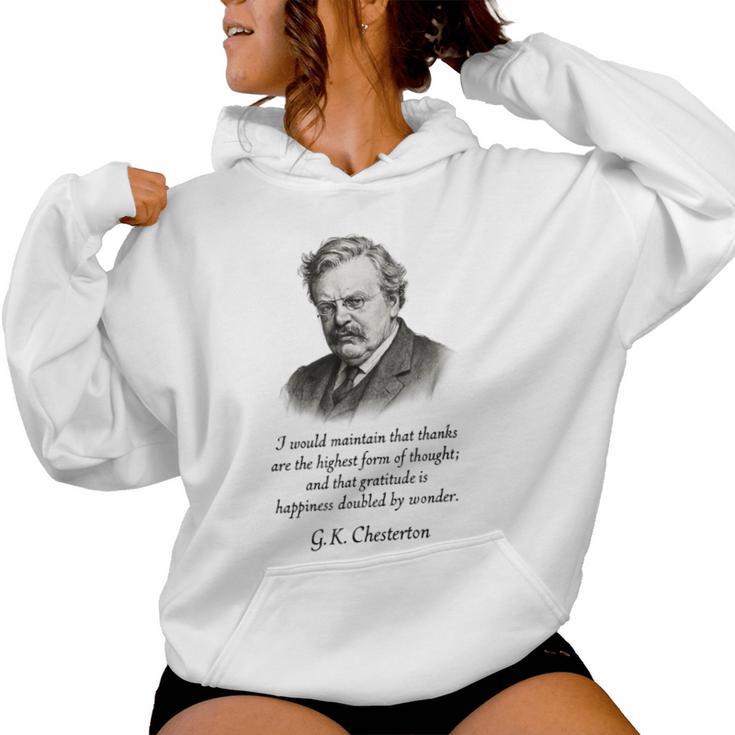 GK Chesterton Gratitude Hombres Es Niños Regalo Sudadera con capucha para mujer