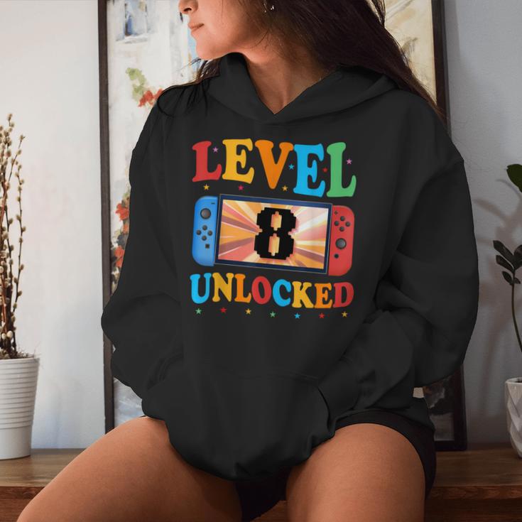 Awesome Level 8 Unlocked 8Th Birthday Boy Girlideo Gamer レディースパーカー 彼女への贈り物