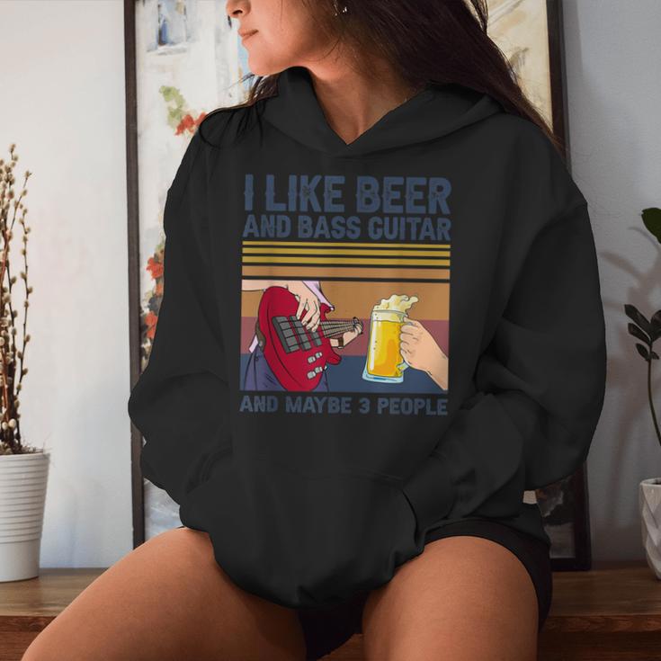 I Like Beer And Bass ギターと 3人 ベーシストギフト レディースパーカー 彼女への贈り物