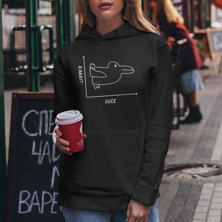Duck Rabbit Graph 楽しい数学教師 イースターtシャツ レディースパーカー 面白い贈り物