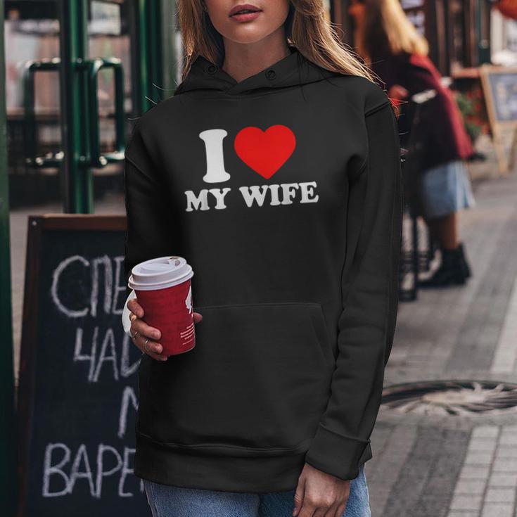 I Love My Wife I Heart My Wifealentines Day レディースパーカー 面白い贈り物