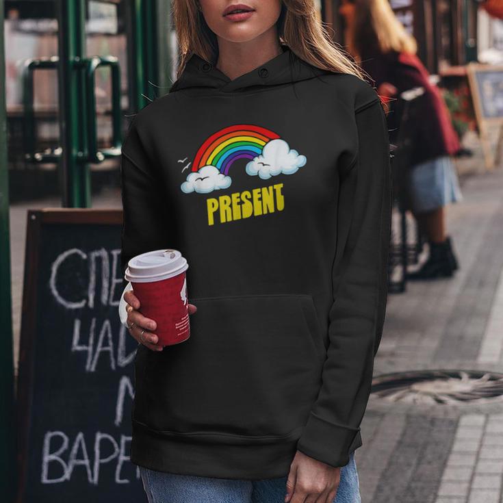 Present Cute arcastic Retrointage Rainbow レディースパーカー 面白い贈り物