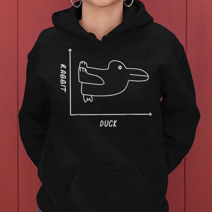 Duck Rabbit Graph 楽しい数学教師 イースターtシャツ レディースパーカー