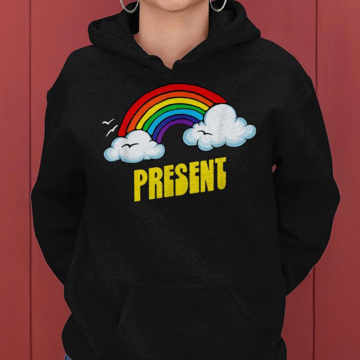 Present Cute arcastic Retrointage Rainbow レディースパーカー