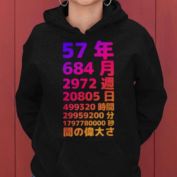 面白い57歳の誕生日の古いメーター 面白い57歳のギフト 女性 男性 面白い電卓 57歳の誕生日のギフト レディースパーカー