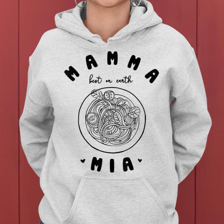 Mamma Mia Best Mum Ever スパゲッティ イタリアンヌードルラブ レディースパーカー