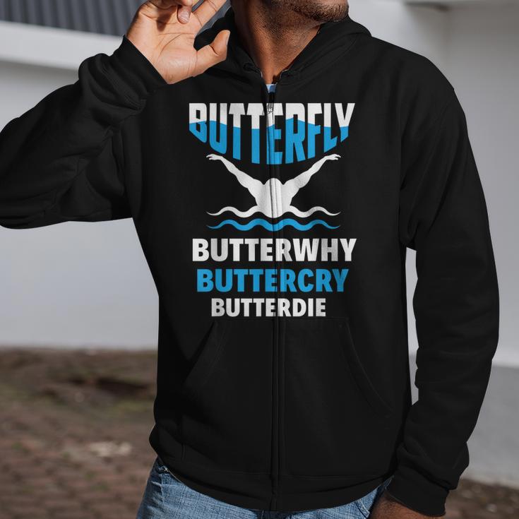 Butterfly Butterwhy Buttercry Swimming Swimmer Zip Up Hoodie Butterfly Butterwhy Buttercry Swimming Swimmer Zip Up Hoodie