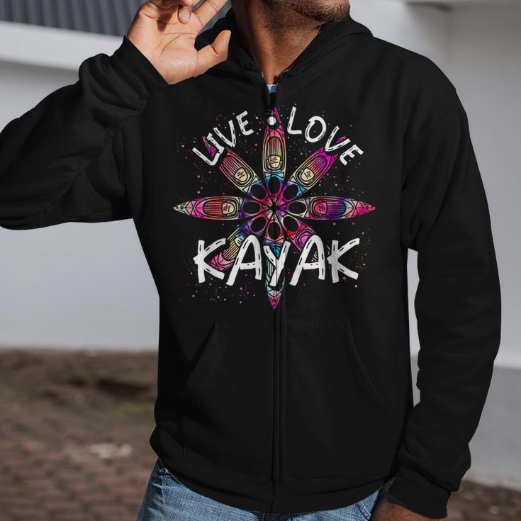 Canoe Boat Paddling Sport Kayaker Live Love Kayak Kayaking Zip Up Hoodie Canoe Boat Paddling Sport Kayaker Live Love Kayak Kayaking Zip Up Hoodie