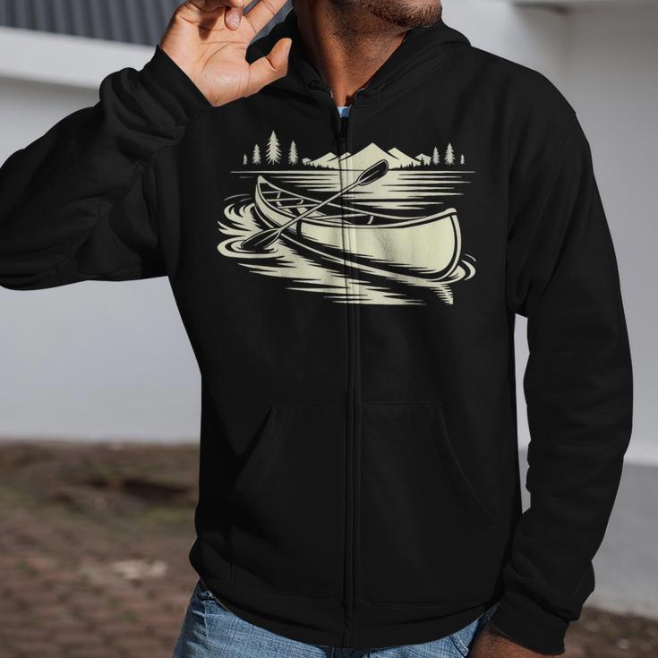 Canoe Tripper Loading Portage Pack First Light Zip Up Hoodie