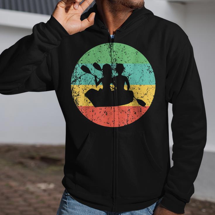 Canoeing Shirt Vintage Retro Canoe Zip Up Hoodie