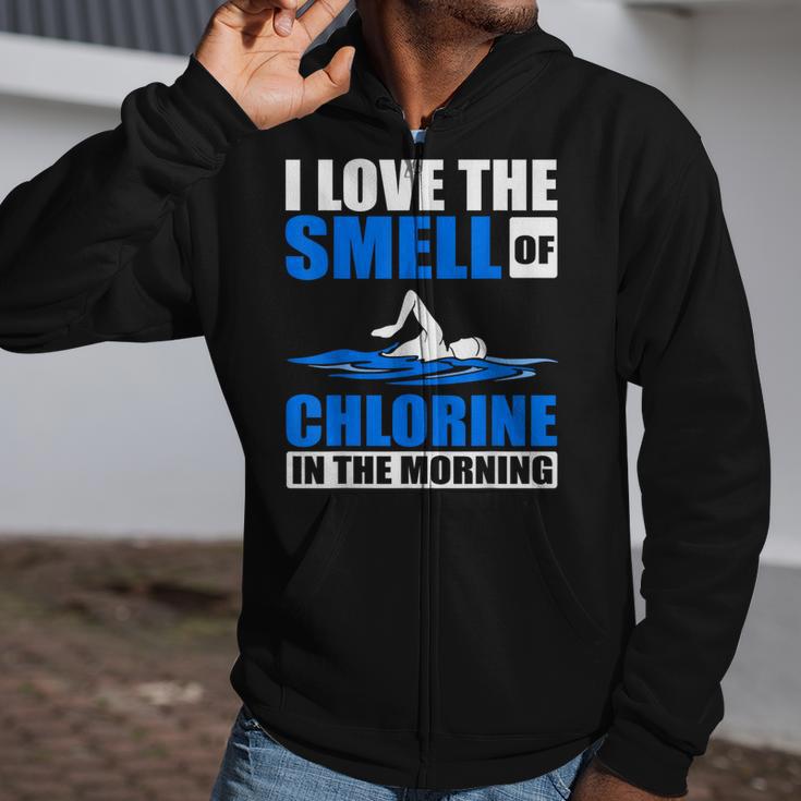 Cool Swimming Art Men Women Swimmer Swim Lover Pool Chlorine Zip Up Hoodie