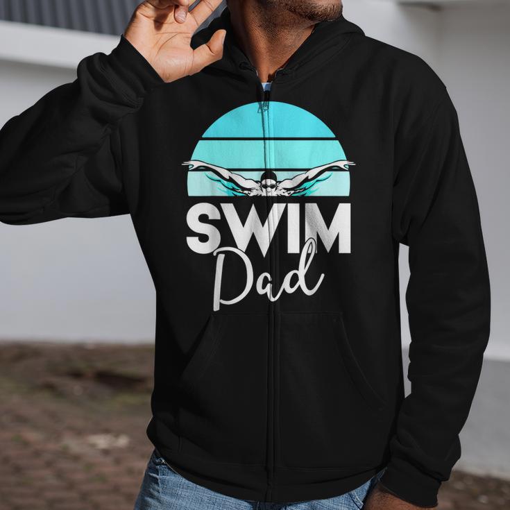 Dad Father School Swimming Meet Swimmer Swimmer Zip Up Hoodie Dad Father School Swimming Meet Swimmer Swimmer Zip Up Hoodie