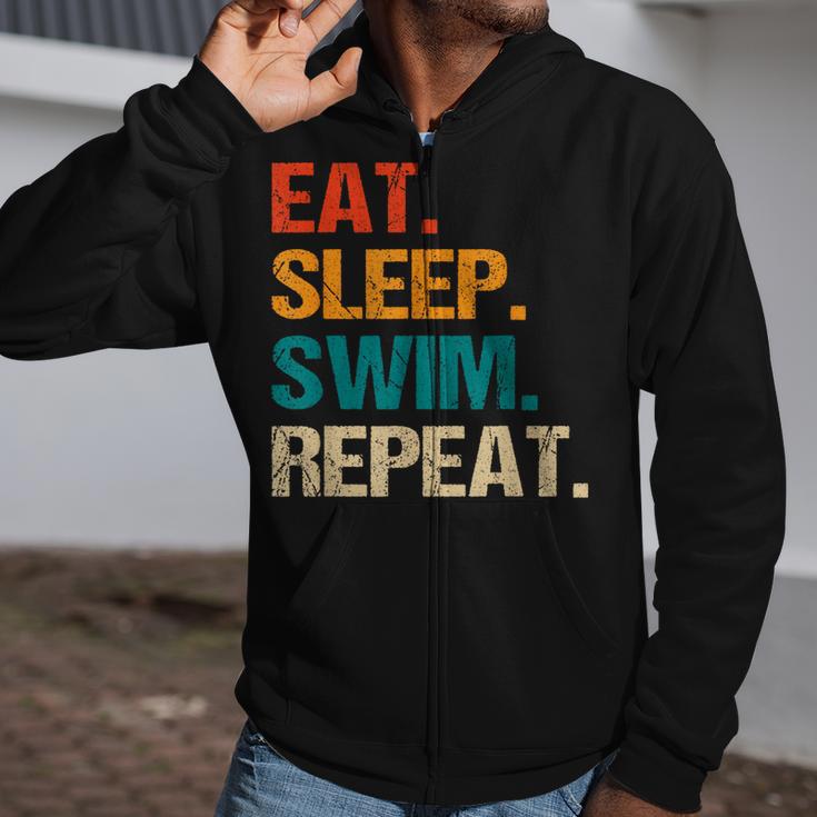 Eat Sleep Swim Repeat Pool Swimmer Water Polo Swimming Zip Up Hoodie Eat Sleep Swim Repeat Pool Swimmer Water Polo Swimming Zip Up Hoodie