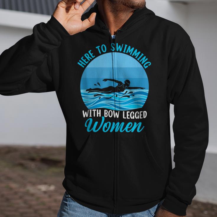 Here's To Swimming With Bow Legged Women Swimming Zip Up Hoodie