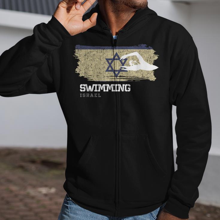 Israel Swimming Swimmer Water Sports Swimming Zip Up Hoodie Israel Swimming Swimmer Water Sports Swimming Zip Up Hoodie