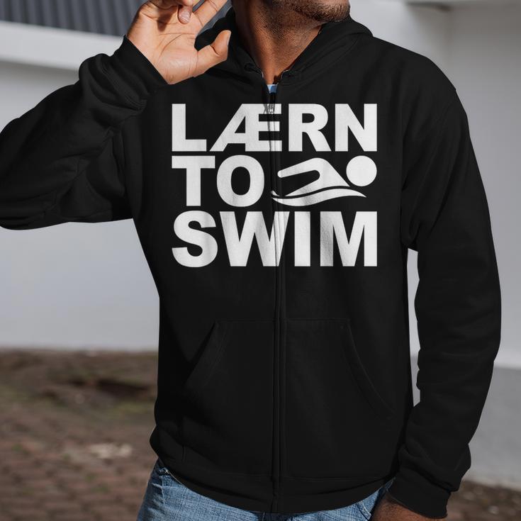 Learn To Swim Swimming Graphic Zip Up Hoodie Learn To Swim Swimming Graphic Zip Up Hoodie