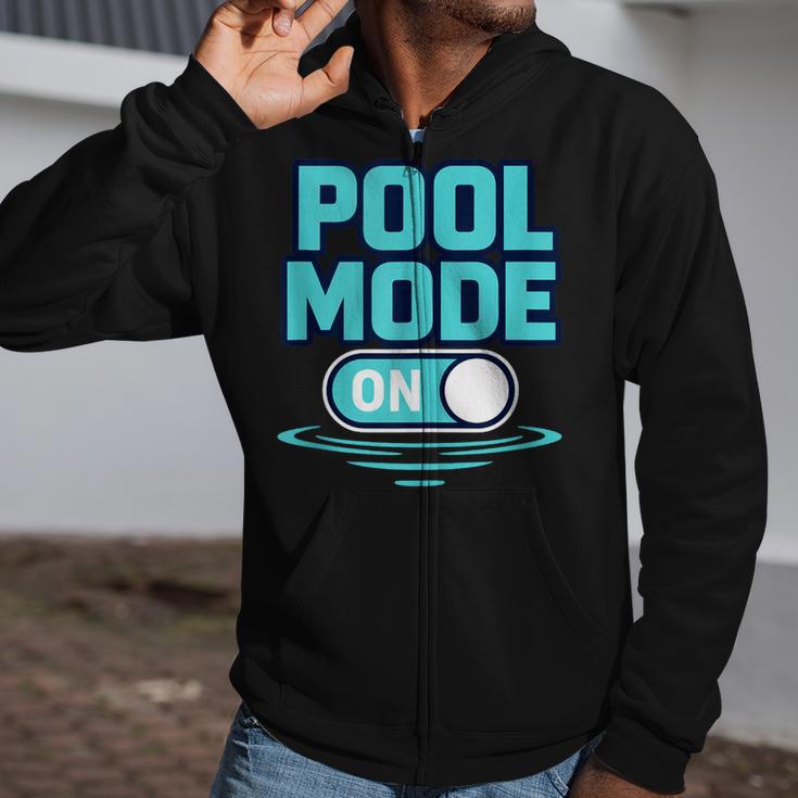 Pool Mode On Summer Swimming Vacation Zip Up Hoodie