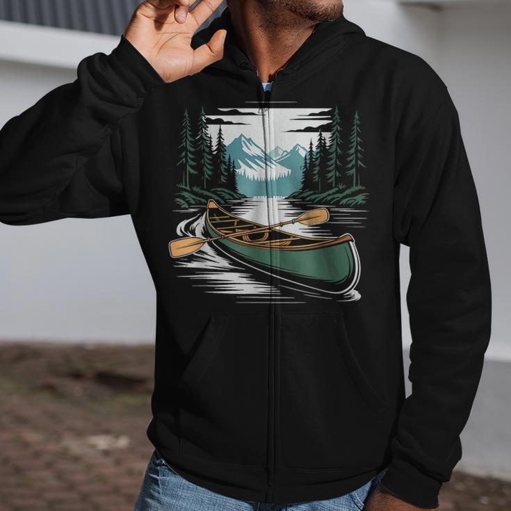 Solo Canoe Tourer Who Knows Every Rapid Campsite Portage Zip Up Hoodie