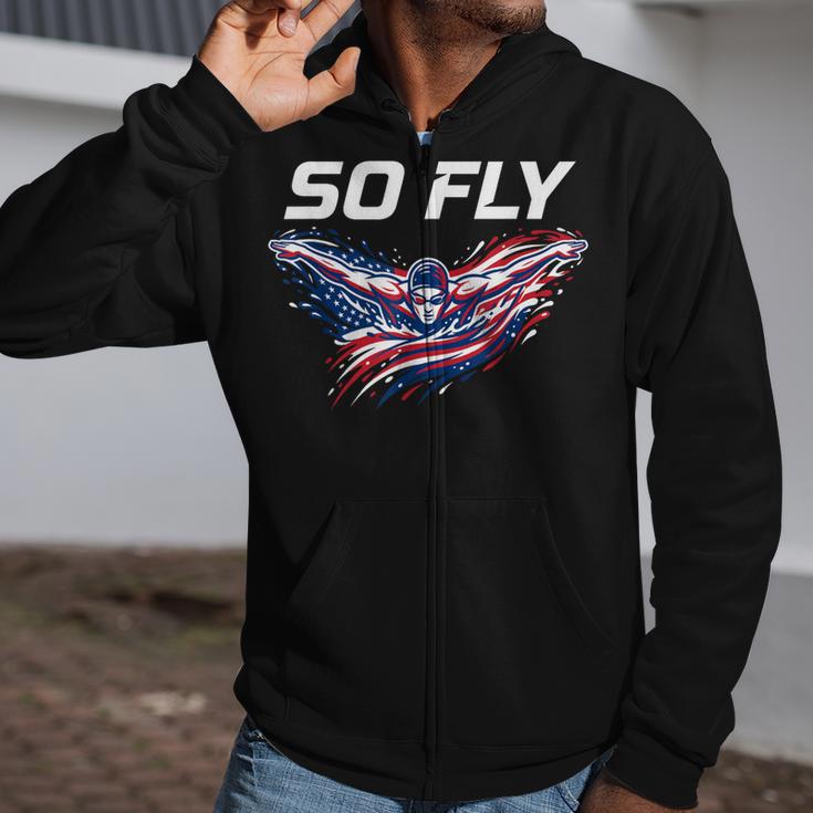 Swim Art For Men Women Kids Swimmer Swim Team Swimming Zip Up Hoodie