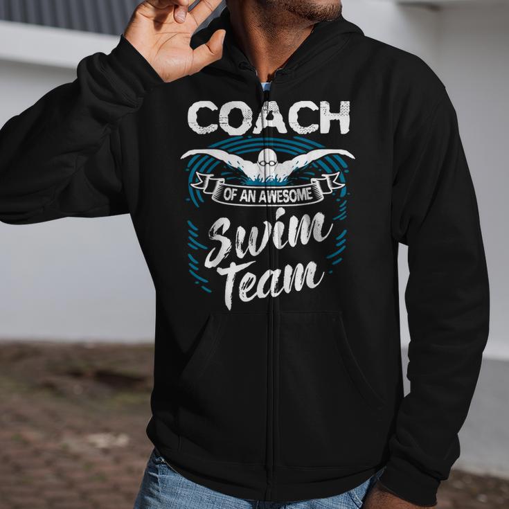 Swim Coach Professional Instructor Swimming Lesson Sport Zip Up Hoodie