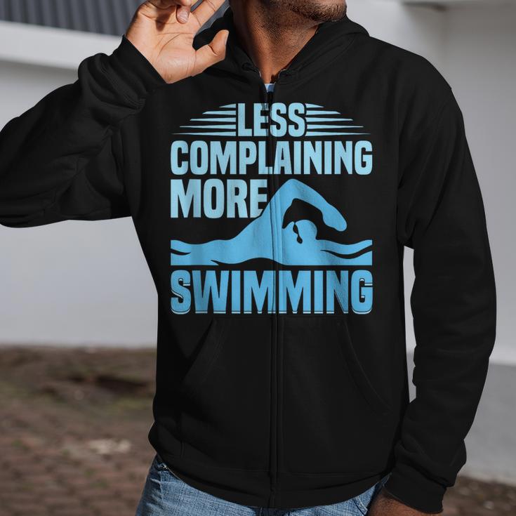 Swim Coach Swim Training Swimming Sport Zip Up Hoodie