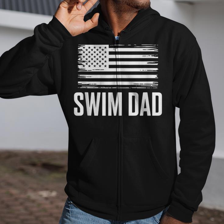 Swim Dad Art For Dad Father Men Swim Team Dad Swimming Coach Zip Up Hoodie Swim Dad Art For Dad Father Men Swim Team Dad Swimming Coach Zip Up Hoodie