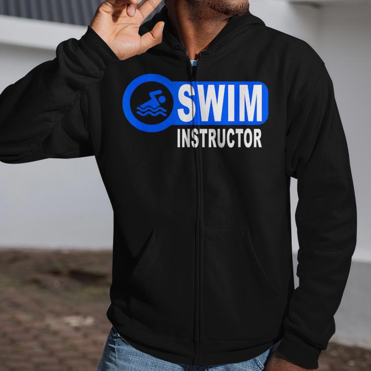 Swim Instructor Swimming Teacher Swimmer In Pool Graphic Art Zip Up Hoodie Swim Instructor Swimming Teacher Swimmer In Pool Graphic Art Zip Up Hoodie