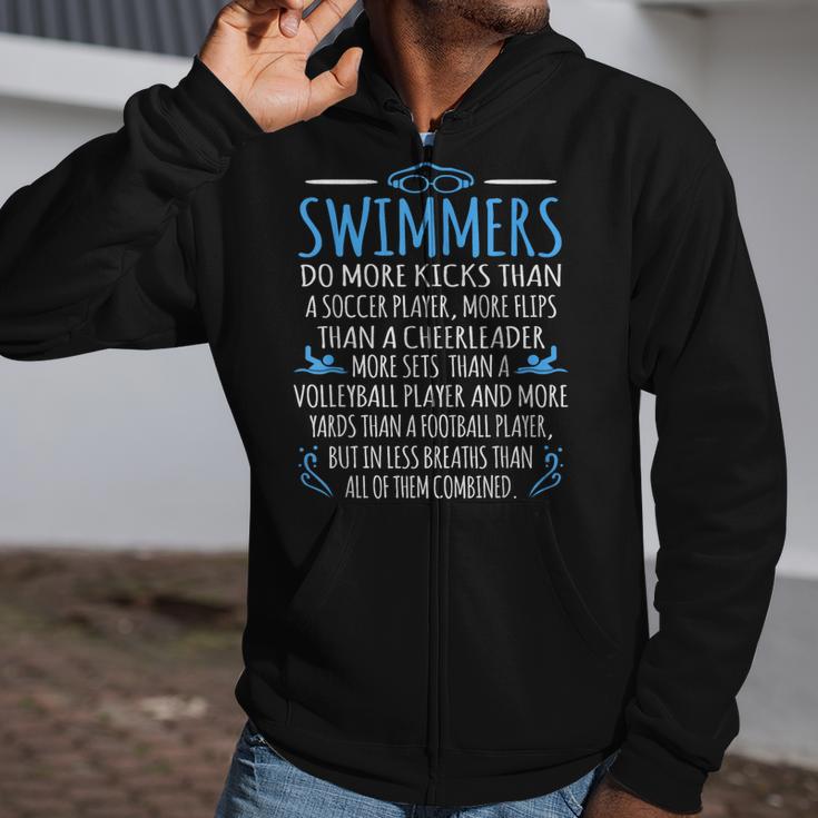 Swimmers Facts Swimming Swim Coach Men Women Graphic Small Zip Up Hoodie Swimmers Facts Swimming Swim Coach Men Women Graphic Small Zip Up Hoodie