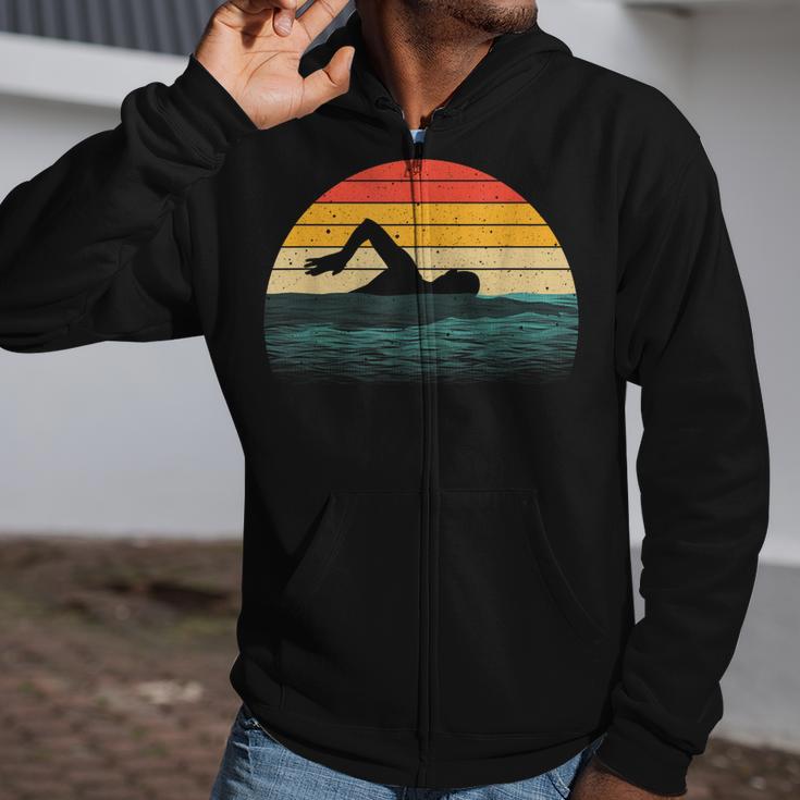 Swimming Art For Men Women Swim Coach Rescue Swimmer Zip Up Hoodie Swimming Art For Men Women Swim Coach Rescue Swimmer Zip Up Hoodie