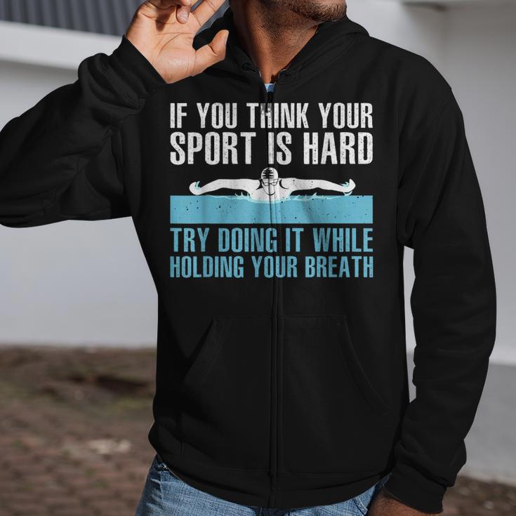 Swimming Art For Men Women Swimmer Swim Coach Training Zip Up Hoodie Swimming Art For Men Women Swimmer Swim Coach Training Zip Up Hoodie