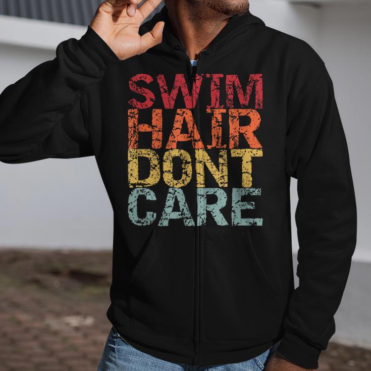 Swimming Pool Diving Sport Swimmer Swim Hair Dont Care Zip Up Hoodie Swimming Pool Diving Sport Swimmer Swim Hair Dont Care Zip Up Hoodie